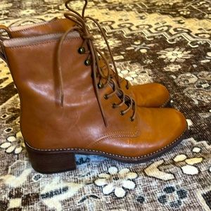 Madewell the Patti Leather Lace-Up combat boot